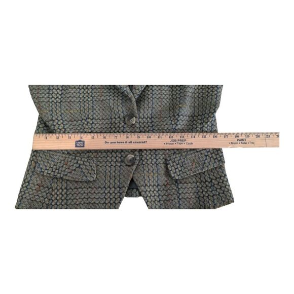 CAbi Green Gray Plaid Classic Blazer Suit jacket Size 8 - Picture 6 of 9